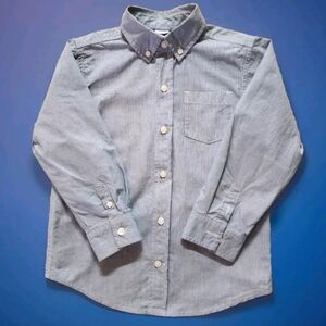 Gymboree Poplin Button-Down Shirt Size 5 Color Medium Blue Micro Houndstooth